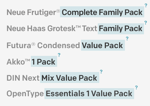 購入時に迷わない！Complete Family Pack / Family Pack / Value Packなどのフォントパック製品のキーワードを徹底解説
