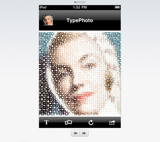 Typephoto 簡単に写真からアスキーアートなタイポグラフィックな作品を作成できるiphone Ipod Touch用アプリ フォントブログ